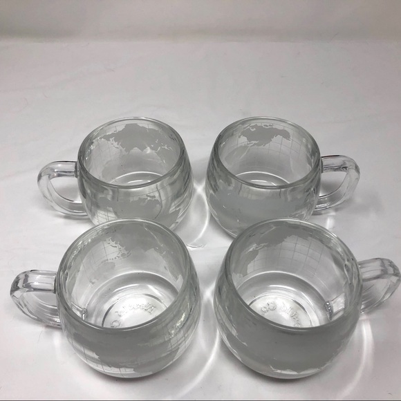 Circa 1970s THE NESTLE CO. 4 glass globe mugs - Picture 4 of 7